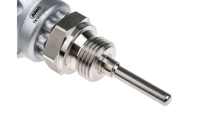 Sensore di temperatura Jumo PT100, codice 902030/10-402-1003-1-6-50-104/000, sonda 50mm, acciaio inox, -50 a +400°C.