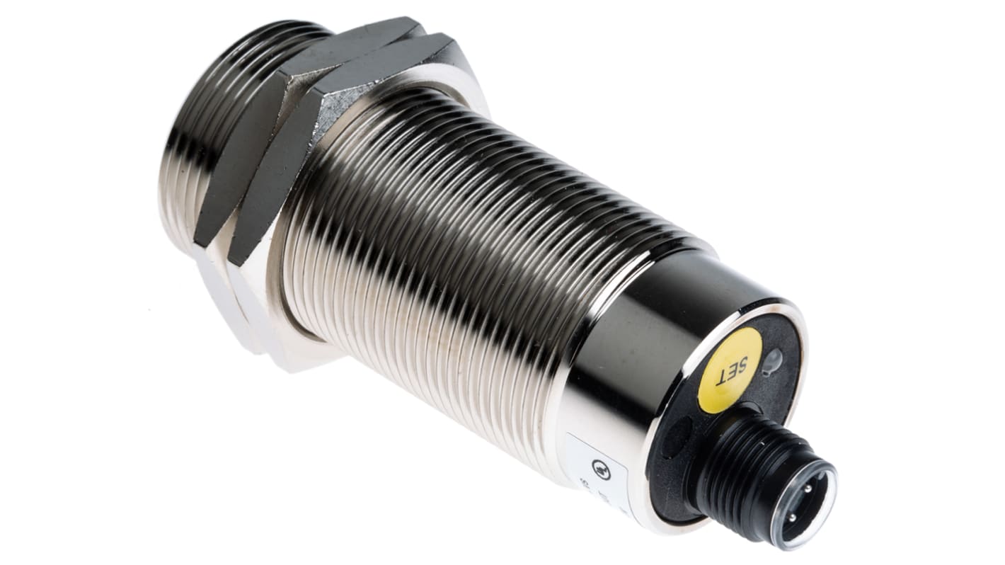 Sensore di prossimità cilindrico analogico Baumer UNAM 30I6103/S14, filettatura M30, rilevamento 100-1000 mm, alimentazione 15-30 V c.c.