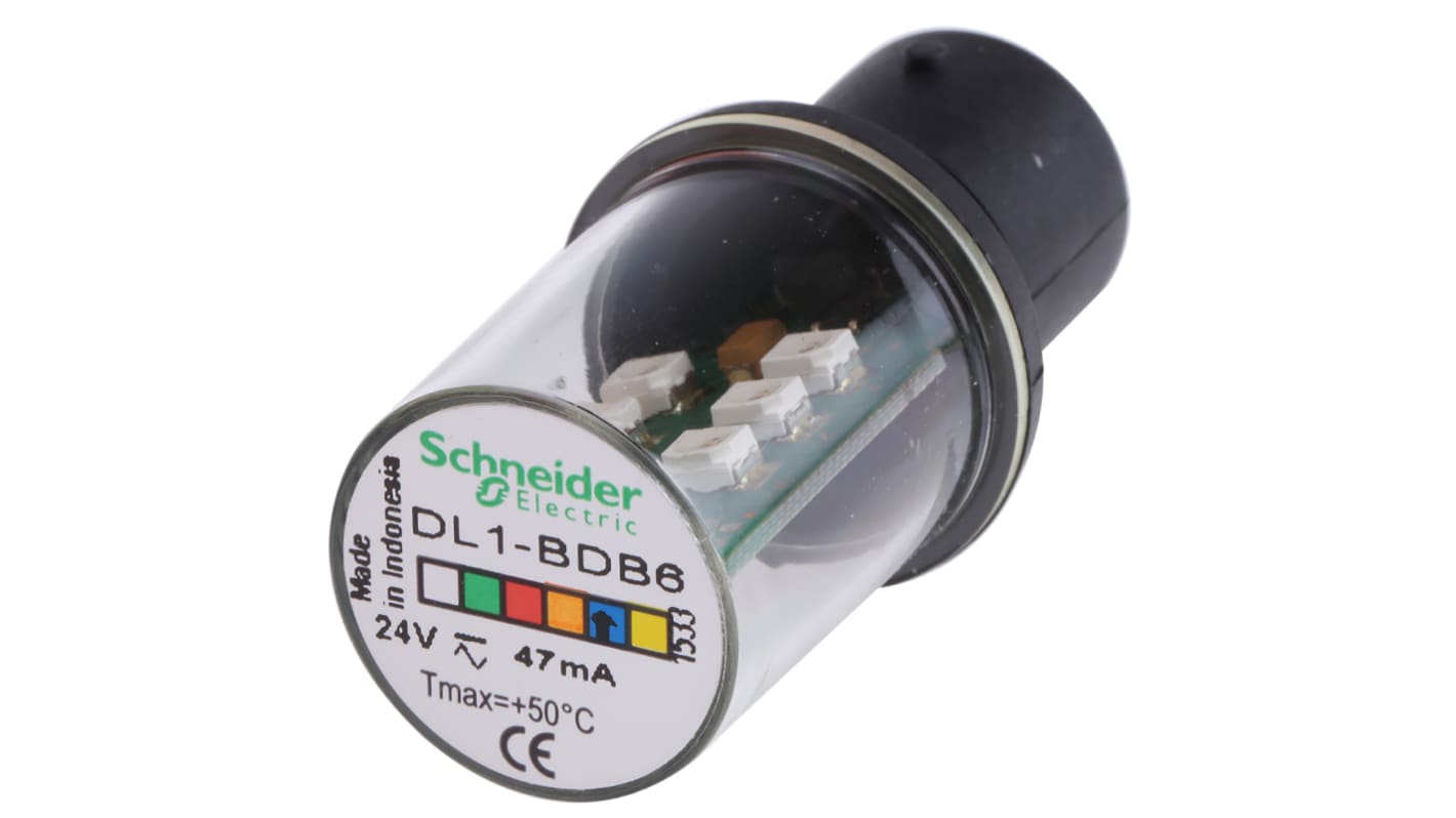 Lampadina LED blu Schneider Electric DL1BDB6 per segnalatori modulari, 24 V, IP66, base BA15d, -25/+50 °C.