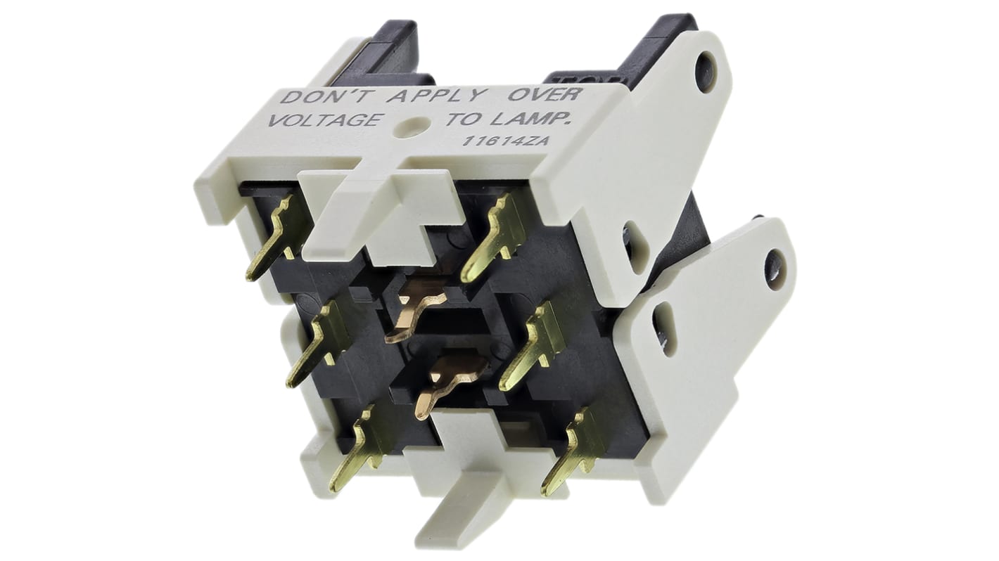 Blocco contatti Omron A162P, 2CO, diametro 16 mm, tensione 230 V, montaggio modulare, tenuta IP65.
