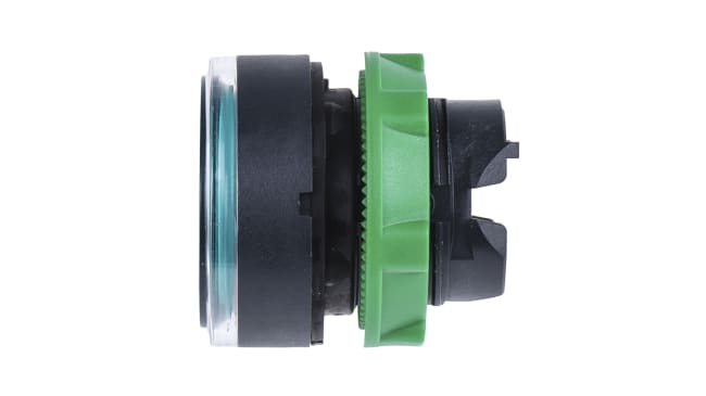 Testa del pulsante illuminata verde 22mm Schneider Electric ZB5AW333 - Harmony XB5 per controllo macchinari industriali. IP69K, durata 1.000.000 cicli.