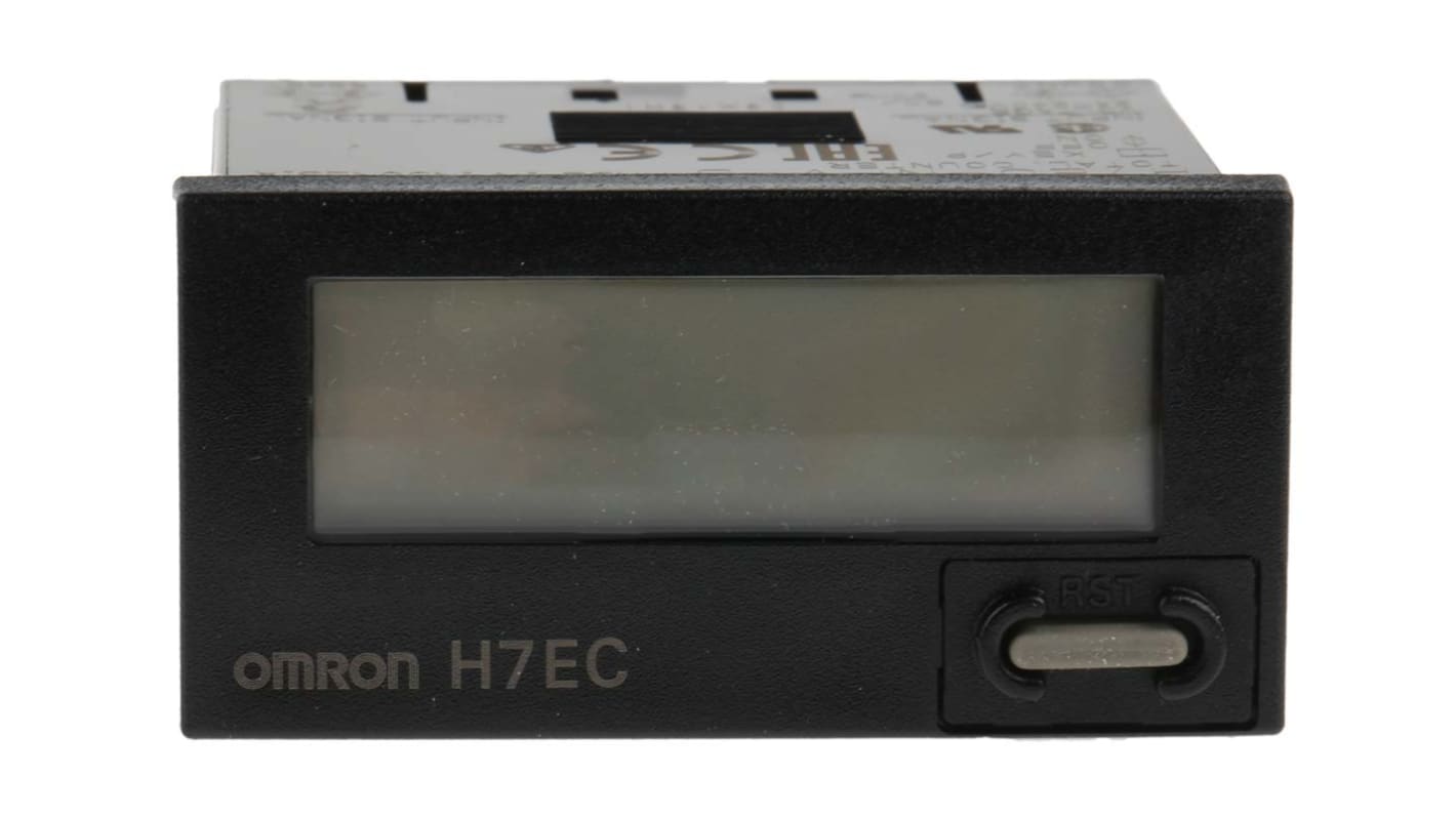 Omron H7EC-NFV-B, contatore digitale con display LCD 8 cifre, montaggio a pannello 24x48 mm, alimentazione 24-240 V.