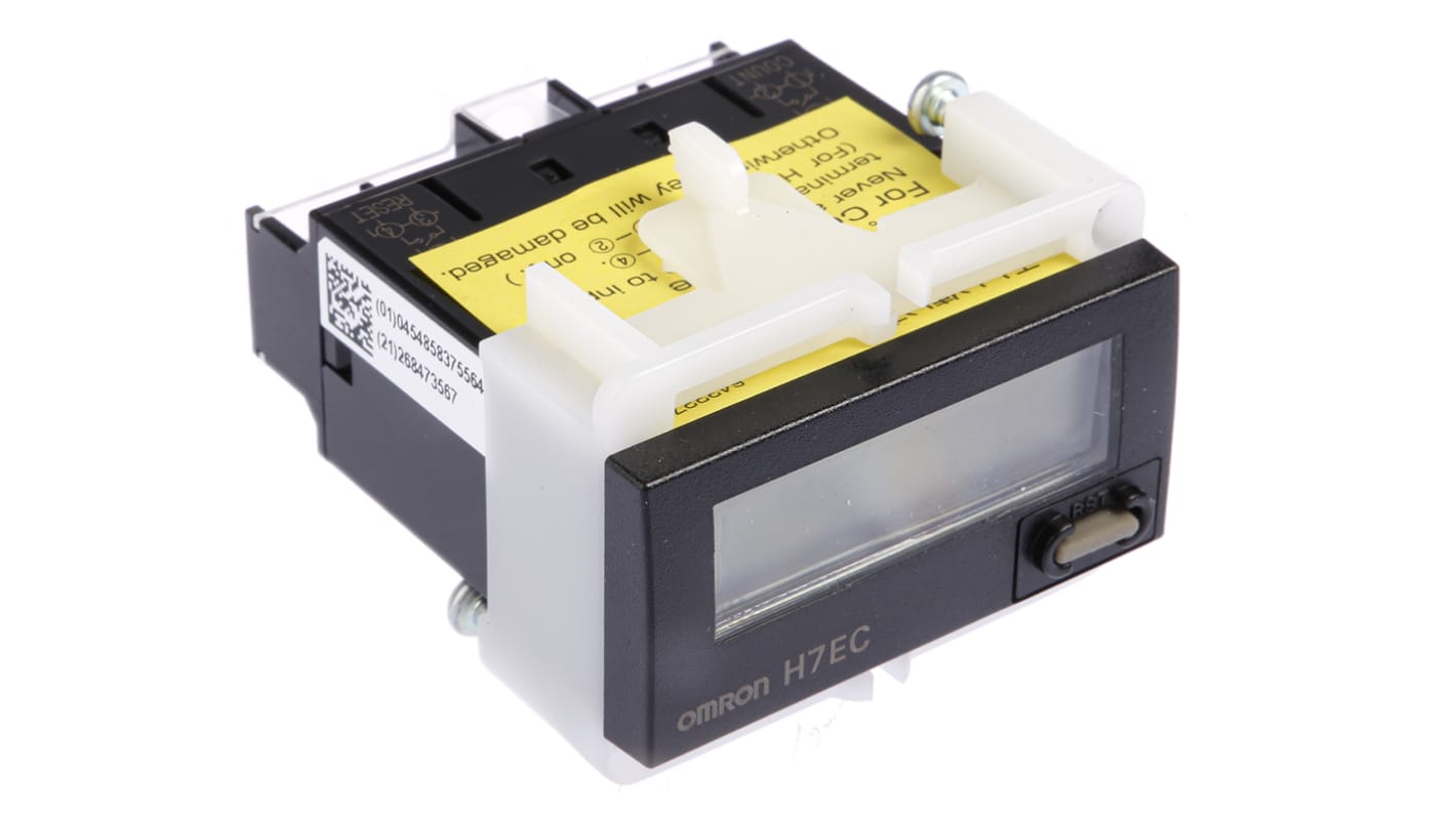 Omron H7EC-N-B, contatore LCD 8 cifre, montaggio a pannello 24x48mm, alimentato a batteria, grado di protezione IP66.