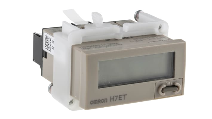 Omron H7ET-NFV, contatore digitale con display LCD 7 cifre, alimentazione 24-240 V, montaggio a filo, grado di protezione IP66.
