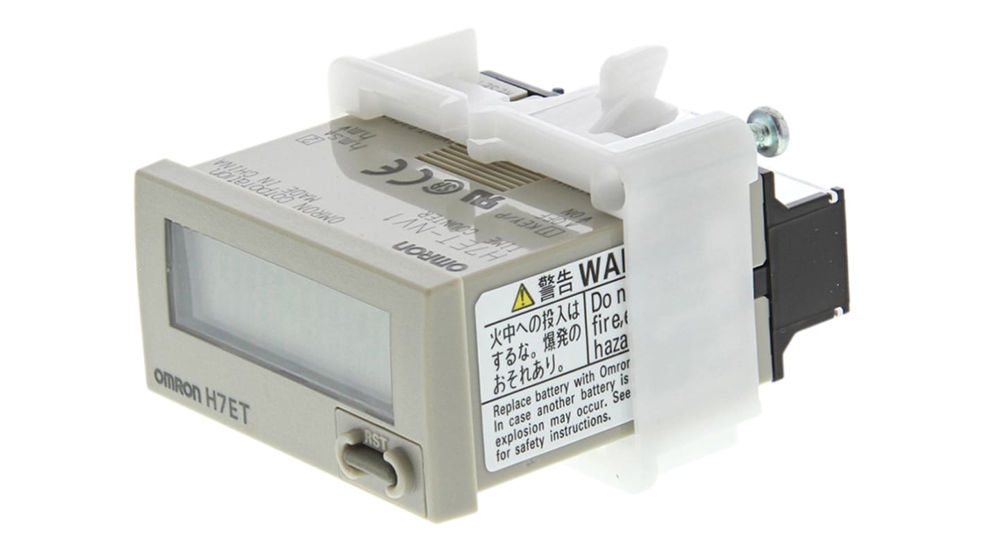 Omron H7ET-NV1, contatore elettronico con display LCD retroilluminato, montaggio a pannello 24 x 48 mm, alimentazione 4,5-30 V c.c.