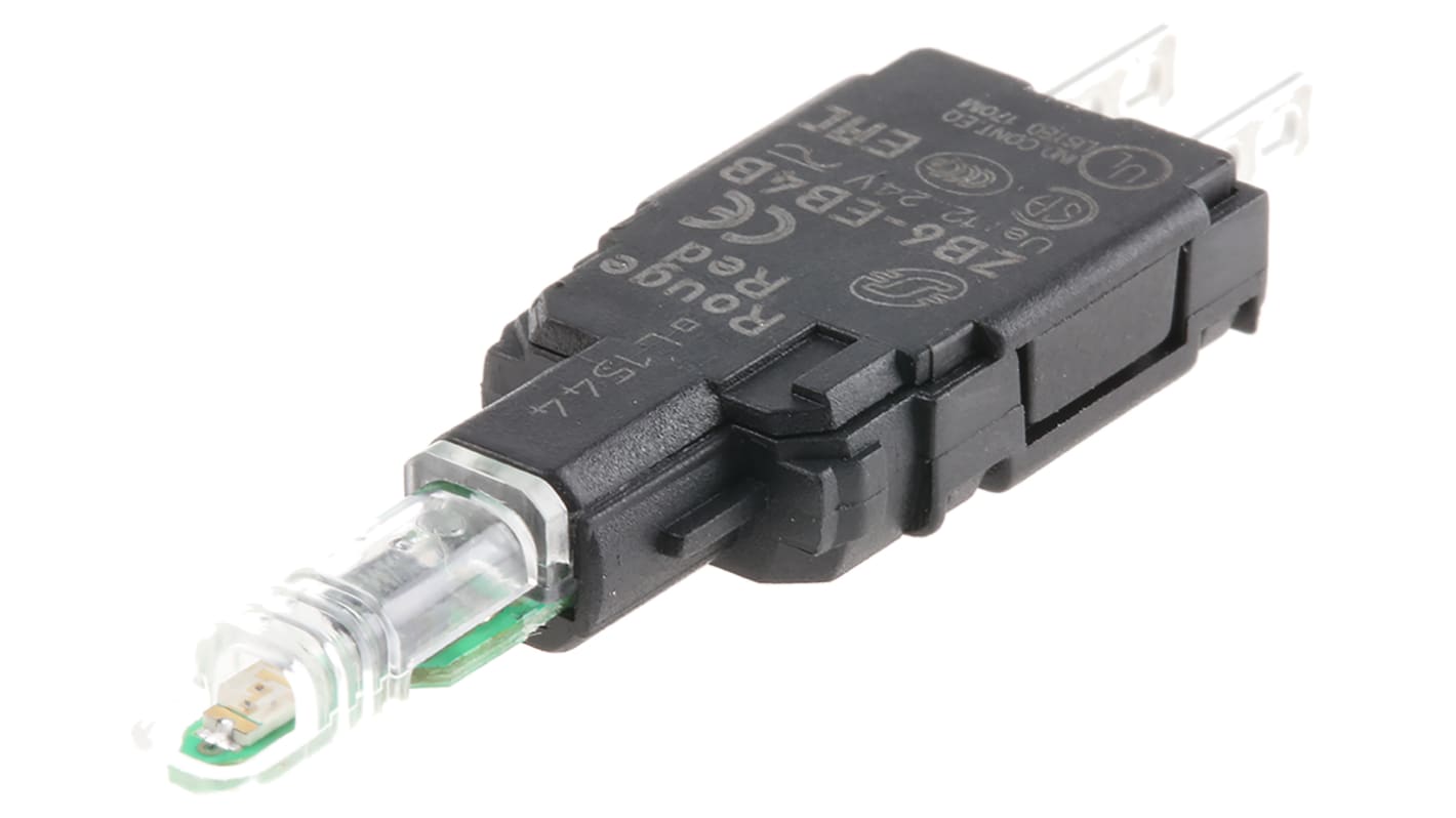 Schneider Electric ZB6EB4B Blocco contatti luminoso LED Rosso, 30V ca/cc, Serie Harmony XB6, ideale per applicazioni IP65.