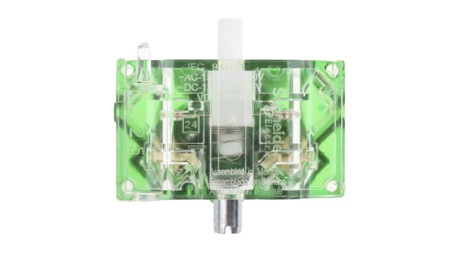 Blocco contatti Schneider Electric 9001KA2, tipo NO, con terminali a vite regolabili, grado di protezione IP 20.