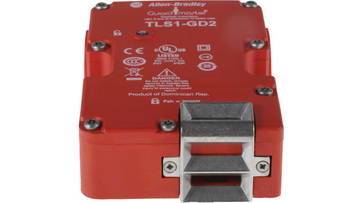 Interruttore di interblocco a solenoide Allen Bradley 440G-T27121, 24V, IP67, 2NC+1NO, dimensioni 126x86x33mm.