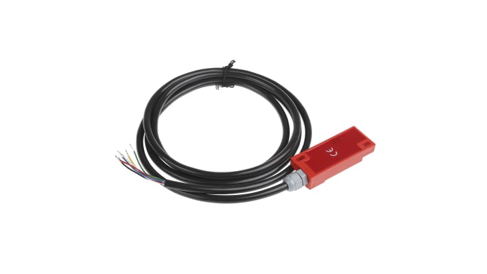 Interruttore di sicurezza senza contatto Allen Bradley Guardmaster 440N-G02058, 24V cc, 2NC, NA, IP67, dimensioni 76x30x15 mm.