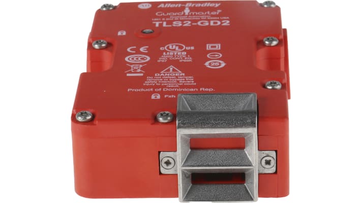Interruttore di interblocco a solenoide Allen Bradley 440G-T27127, 24V, IP67, 2NC+1NO, dimensioni 126x86x33mm.