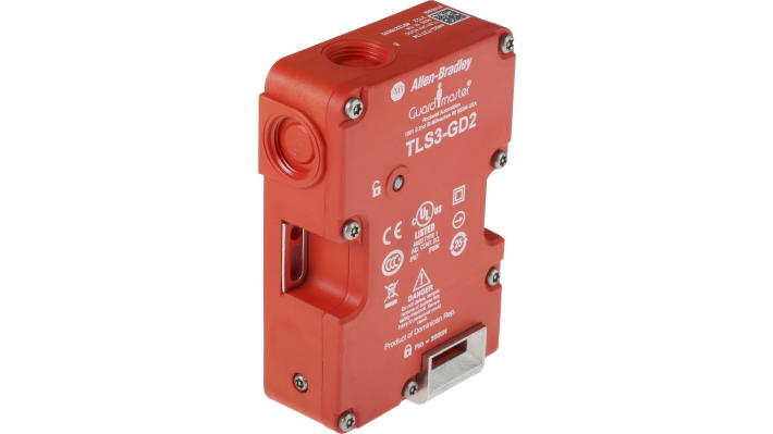 Interruttore di interblocco a solenoide Allen Bradley 440G-T27134, 24V, IP66/IP67/IP69K, 2NC+1NO, dimensioni 126x86x33mm.