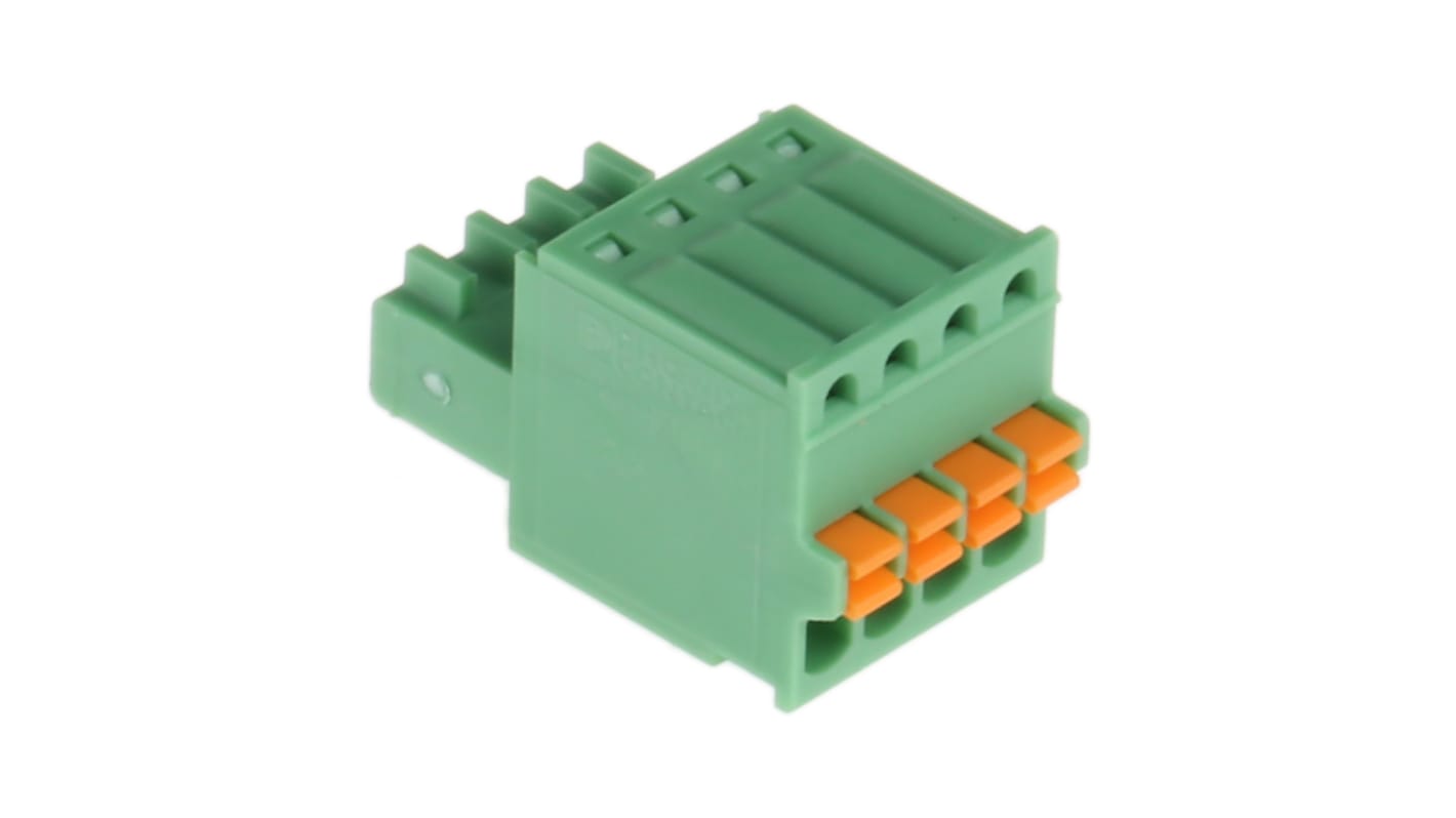 Morsettiera a innesto 4 vie, 1 fila - Phoenix Contact 1881341. Prestazioni fino a 100°C, resistenza alle vibrazioni, ideale per PCB.