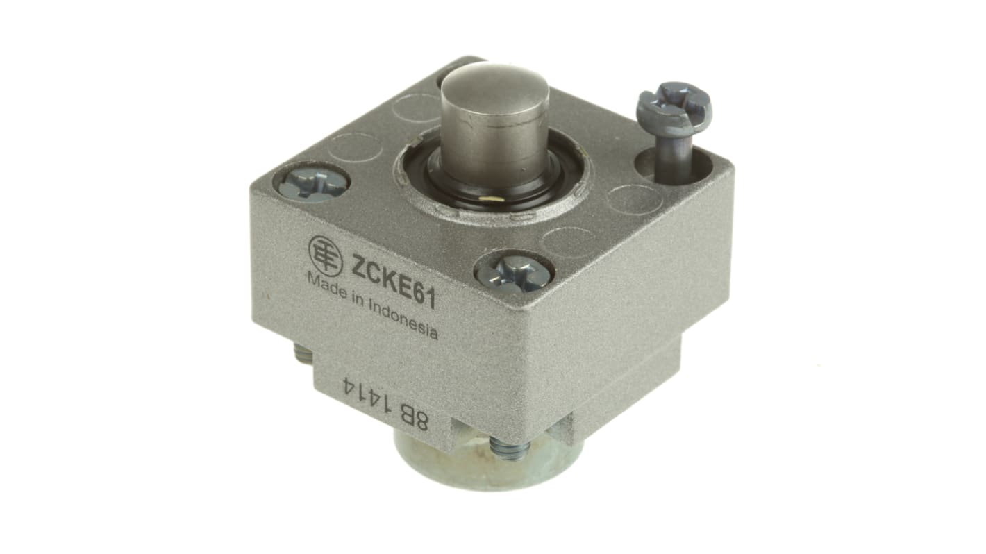 Testa Interruttore di Fine Corsa Telemecanique Sensors ZCKE61 Serie XC - Metallo IP66, contatti NC a scatto, 240V, -25/+70°C.