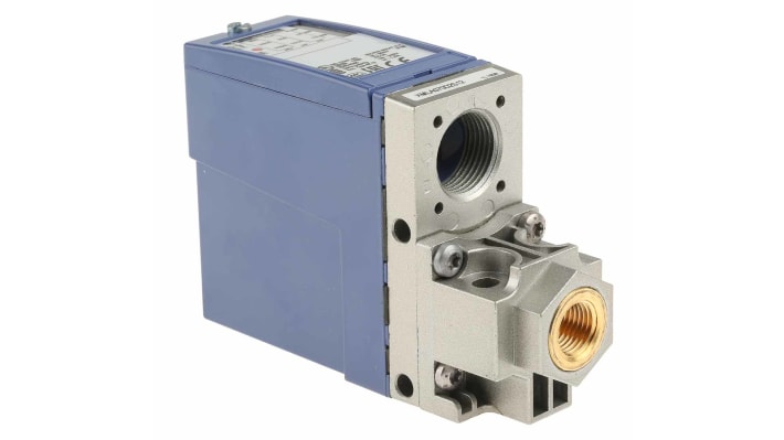 Sensore di pressione differenziale Telemecanique Sensors XMLA070D2S12, max 70 bar, uscita relè, IP66, -25/+70 °C.