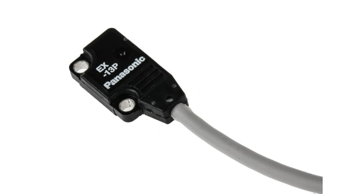Sensore fotoelettrico Panasonic EX-13B-PN, rettangolare, rilevamento 500 mm, uscita PNP, IP67, cavo 2 m.
