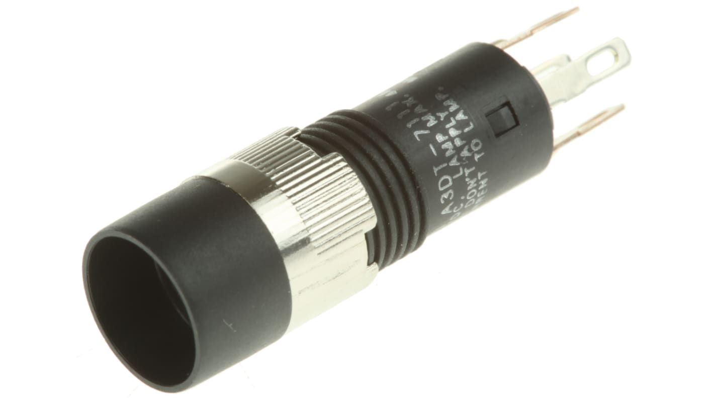 Interruttore a pulsante luminoso Omron A3DT-7111, montaggio a pannello, diametro foratura 8 mm, illuminazione a LED.