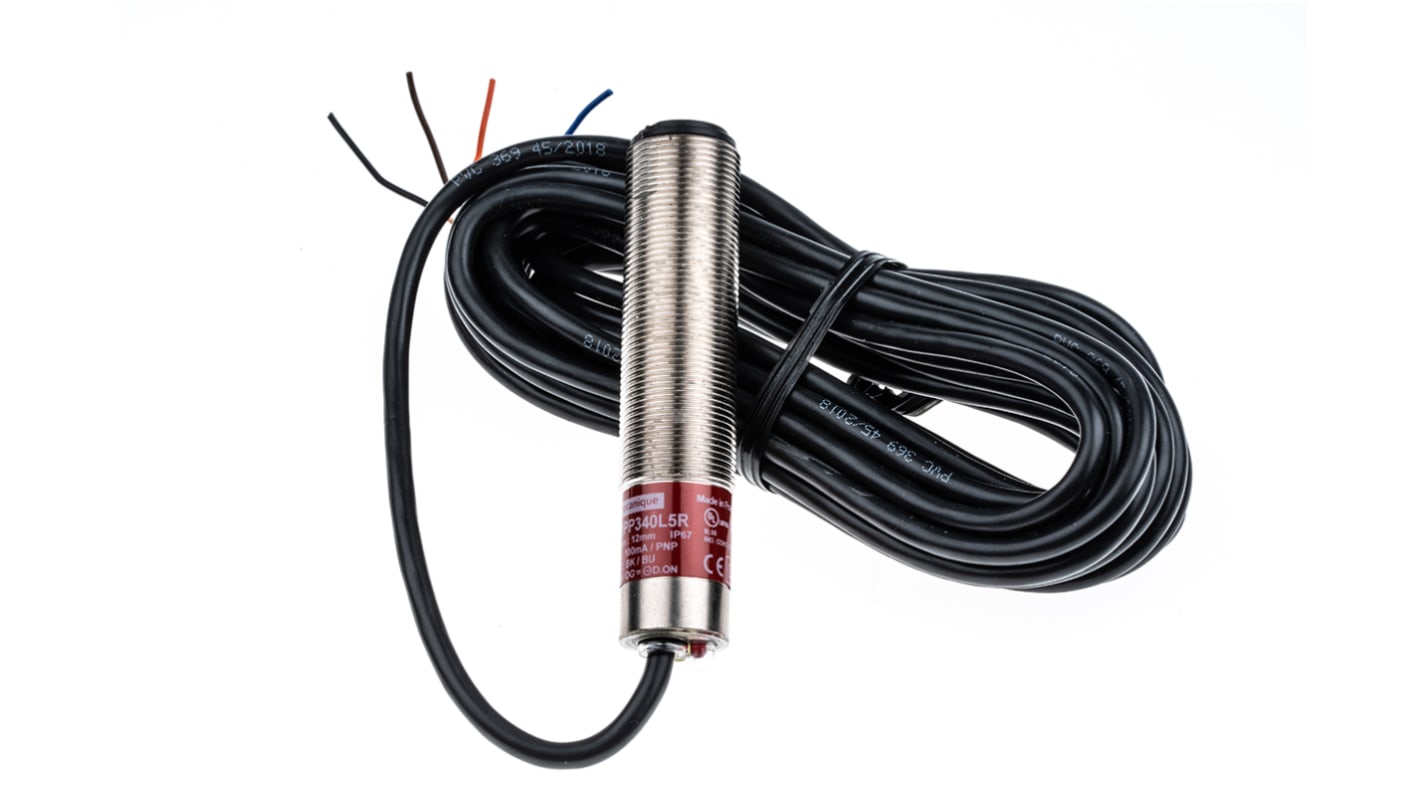 Barriera fotoelettrica di sicurezza Telemecanique Sensors XU2S18PP340L5, IP67, rilevamento fino a 8m, uscita PNP, dimensioni 120x45x77.5mm.
