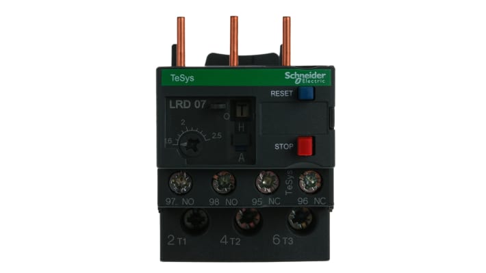 Relè di sovraccarico termico Schneider Electric LRD07, 1,6-2,5 A, 690 V - Serie TeSys. Protezione affidabile per motori industriali.