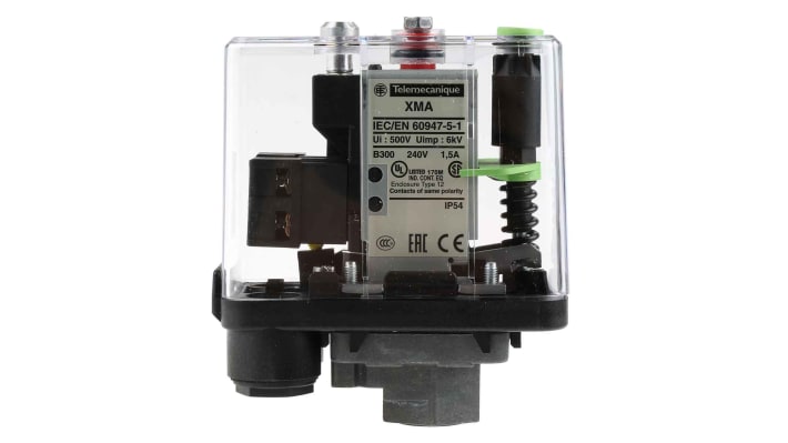 Sensore di pressione differenziale Telemecanique Sensors XMAV12L2135, max 12 bar, uscita relè, grado di protezione IP54.