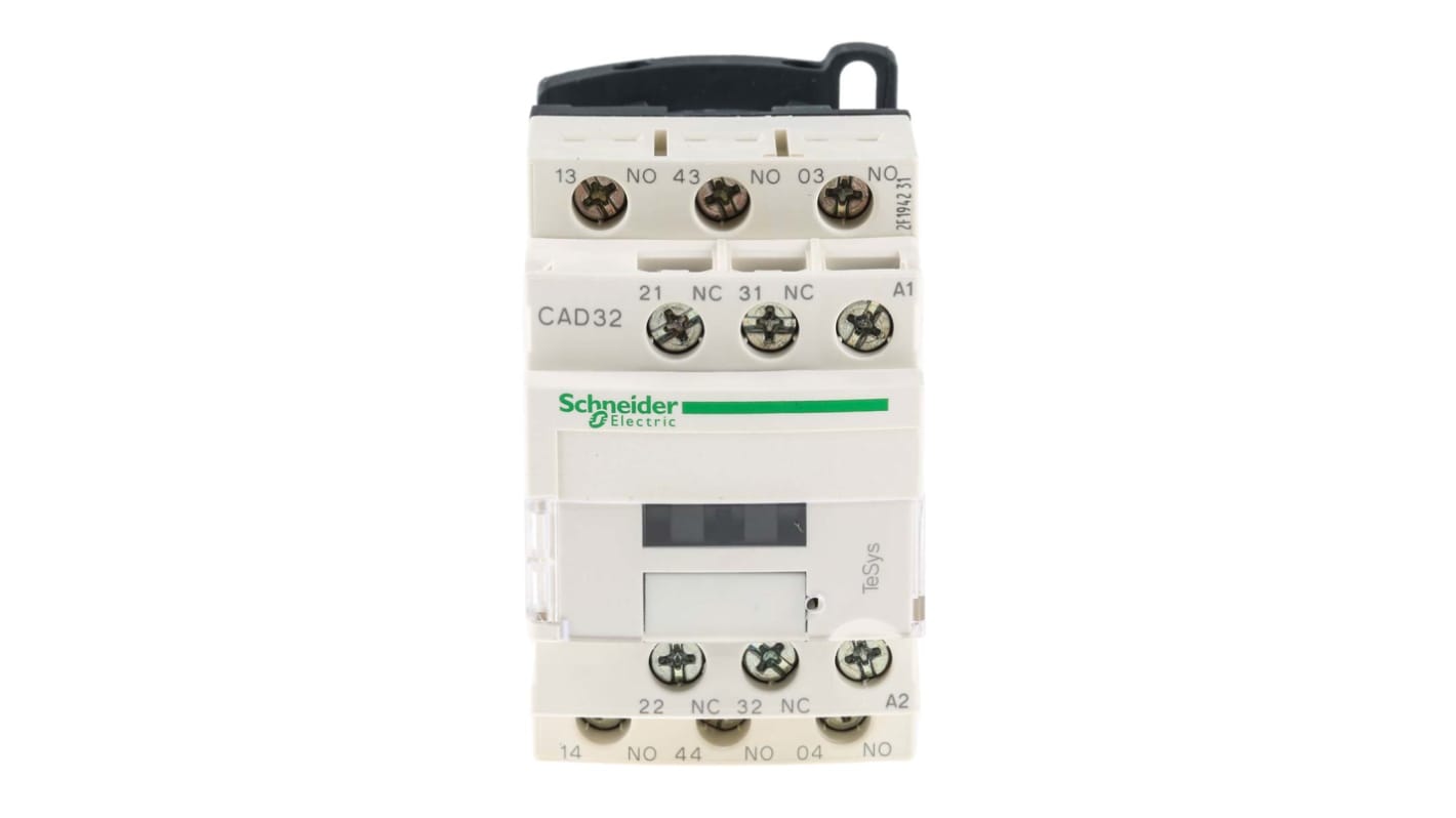Relè di controllo Schneider Electric CAD32F7 TeSys D 2 NO + 2 NC 10A con tecnologia Everlink per automazione industriale e controllo motori.