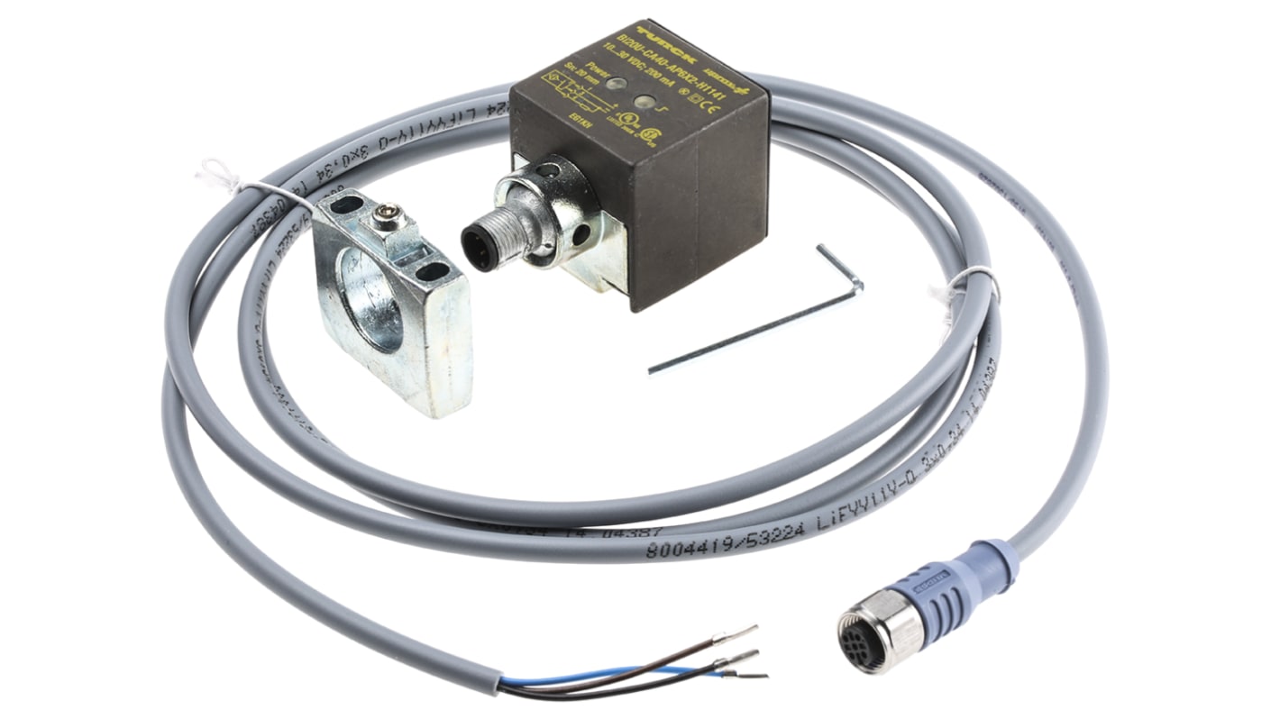 Sensore di prossimità PNP Turck BI20U-CA40-AP6X2-H1141, induttivo, 20 mm, IP67, alimentazione 10-30 V c.c., connettore M12.