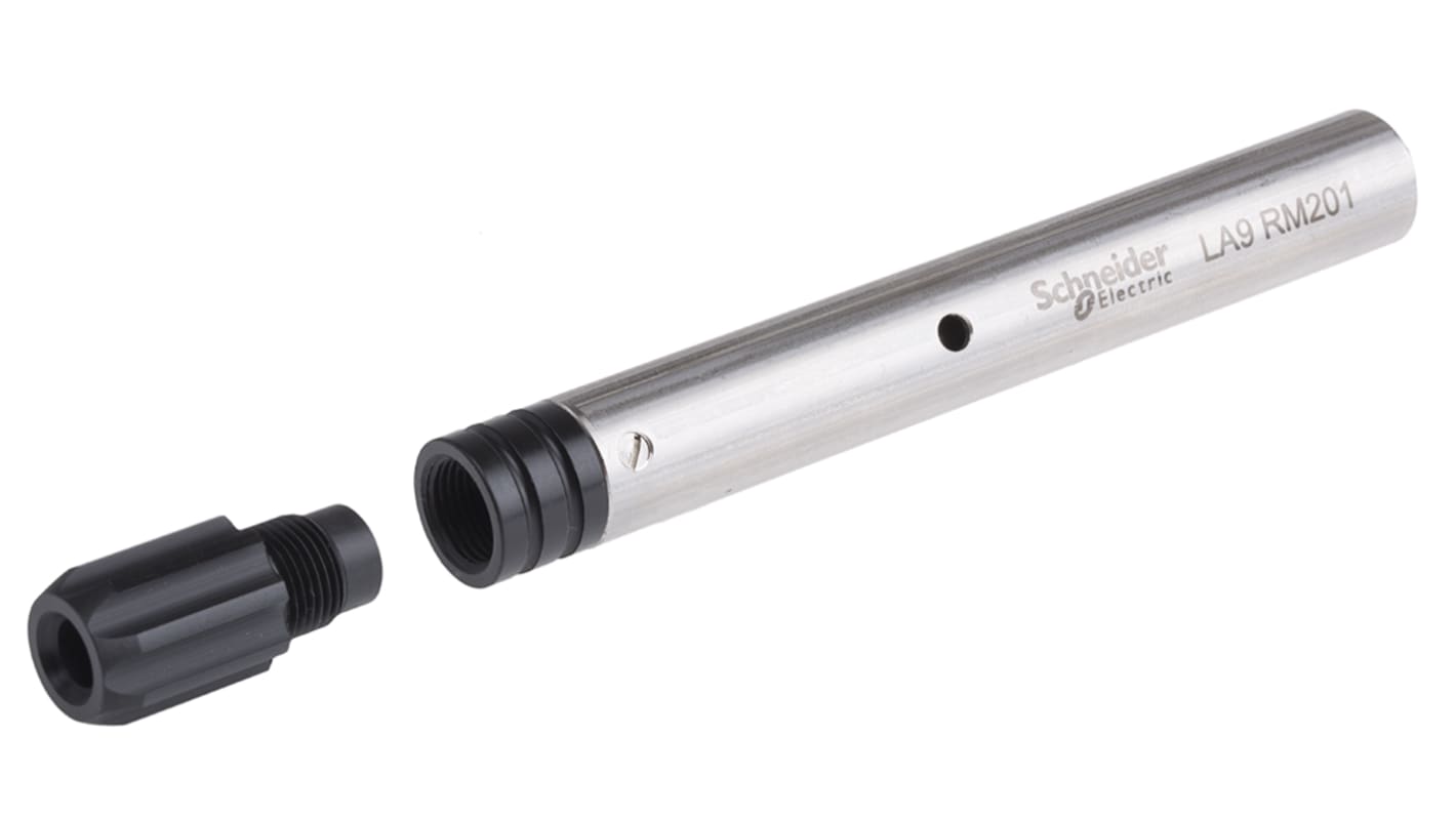 Sonda di livello Schneider Electric LA9RM201 per relè Zelio, montaggio su guida DIN, dimensioni 78 x 80 x 22,5 mm.