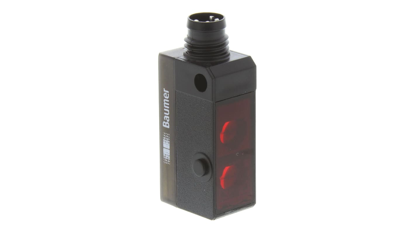 Sensore fotoelettrico rettangolare Baumer FHDK 10P5101/S35A, rilevamento 20-120 mm, uscita PNP, IP67, -25°C/+65°C.