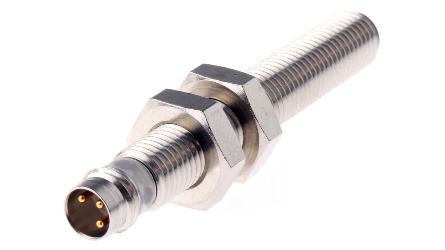 Sensore di prossimità cilindrico NPN BALLUFF BES M08MI-NSC40B-S49G, rilevamento 4 mm, grado di protezione IP67, connettore M8.