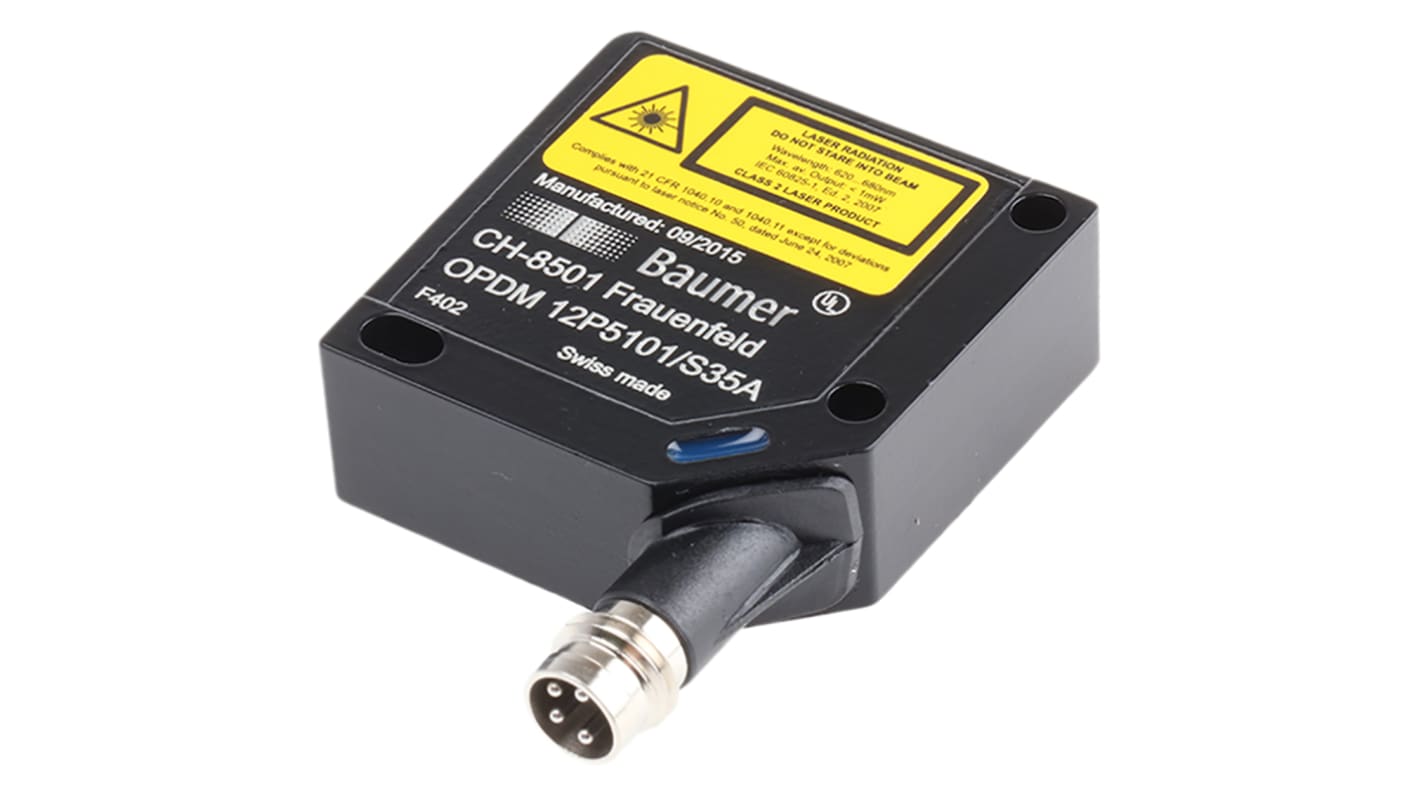Sensore fotoelettrico cilindrico a retroriflessione Baumer OPDM 12P5101/S35A, rilevamento fino a 7 m, uscita PNP, IP67.