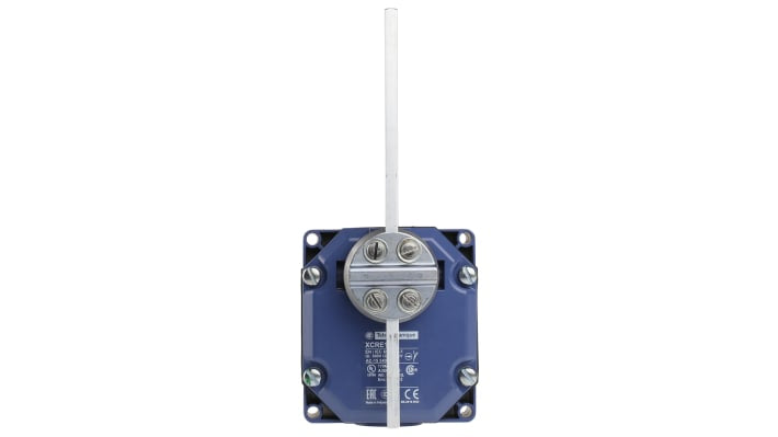 Interruttore di fine corsa leva Telemecanique Sensors XCRE18, 2NA e 2NC, protezione IP54, dimensioni 95mm x 85mm x 53mm.