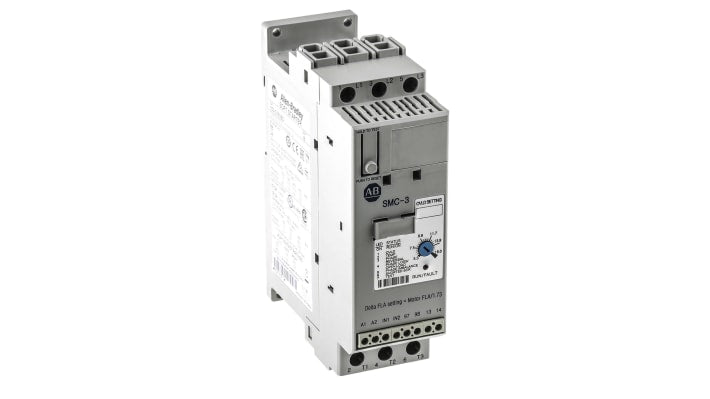 Allen Bradley 150-C16NBD, avviatore soft-start trifase 7,5 kW, 16 A, IP2X, con contattore bypass e diagnostica integrata.
