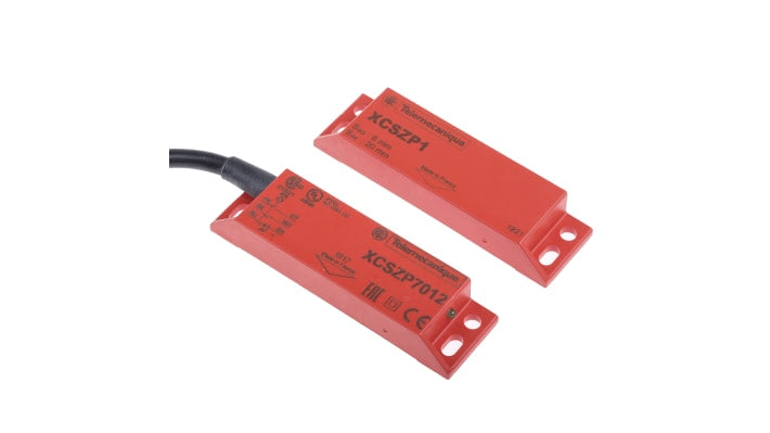 Interruttore di sicurezza senza contatto Telemecanique Sensors, 24V cc, grado di protezione IP66/IP67, dimensioni 88mm x 34mm x 13mm.