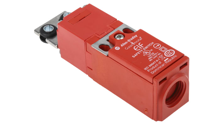 Interruttore di interblocco di sicurezza Allen Bradley Guardmaster 440K-E33036, a chiave, grado di protezione IP67, dimensioni 75mm x 25mm x 29mm.