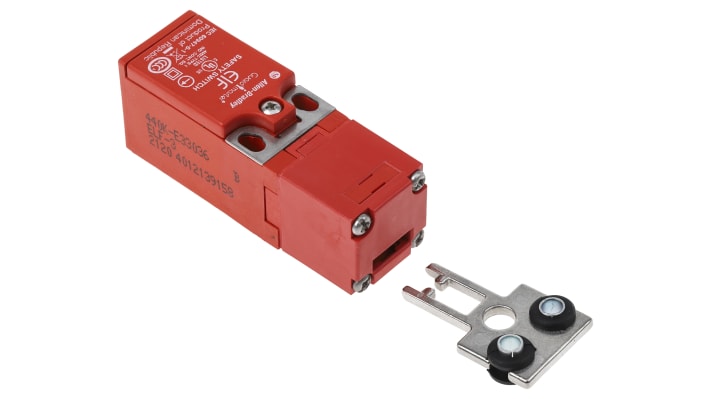 Interruttore di interblocco di sicurezza Allen Bradley Guardmaster 440K-E33036, a chiave, grado di protezione IP67, dimensioni 75mm x 25mm x 29mm.