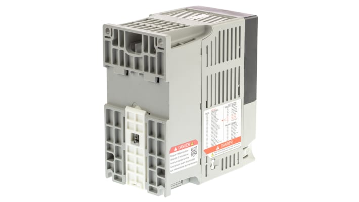 Inverter monofase Allen Bradley 22A-A4P5N114, potenza 0,75 kW, montaggio su guida DIN, dimensioni 152x80x136 mm.