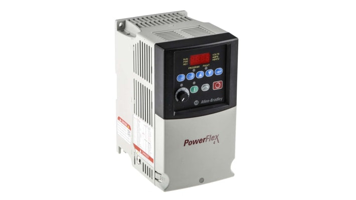 Allen Bradley 22A-A8P0N114, inverter monofase 1,5 kW, 230 V, 240 Hz, montaggio su guida DIN, dimensioni 180x100x136 mm.