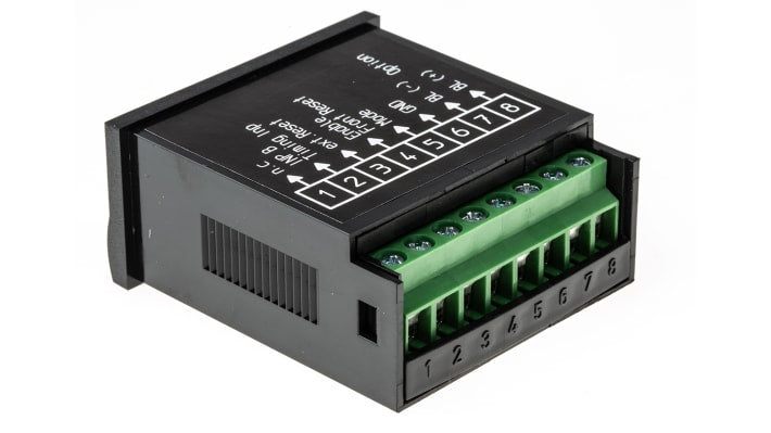 Contatore LCD Kübler 6.134.012.850 per montaggio a pannello, 8 cifre, alimentazione 0-0,7 V c.c., protezione IP40.