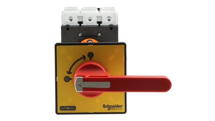 Interruttore di isolamento Schneider Electric VCCF6, 3 poli, 175A, montaggio a pannello, maniglia rossa, lucchettabile.