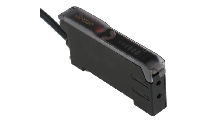 Omron E3XNA41F2M, sensore a fibra ottica PNP precablato, alimentazione 12-24 V c.c., dimensioni 67,3 x 10 x 31,5 mm.