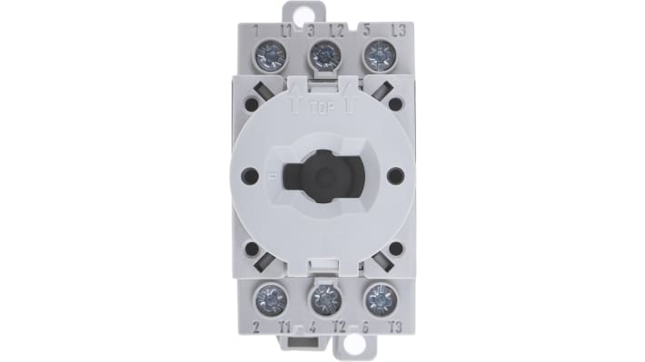 Interruttore di isolamento Allen Bradley 194E-A16-1753-4N, 3 poli, 16 A, 690 V, IP66, maniglia rossa/gialla, dimensioni 70x36x80 mm.