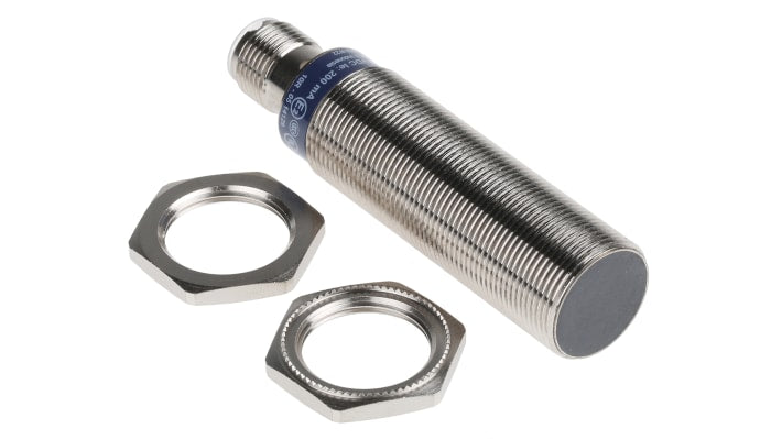 Sensore di prossimità induttivo Telemecanique XS618B1PAM12, rilevamento 8 mm, 12-48 V c.c. Ottone nichelato. Ideale per applicazioni industriali.