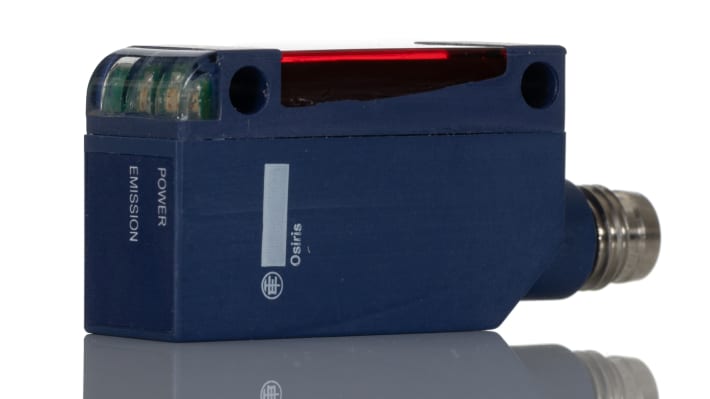 Sensore fotoelettrico rettangolare Telemecanique Sensors XUM0AKSAM8T, rilevamento fino a 10 m, uscita relè, IP67.