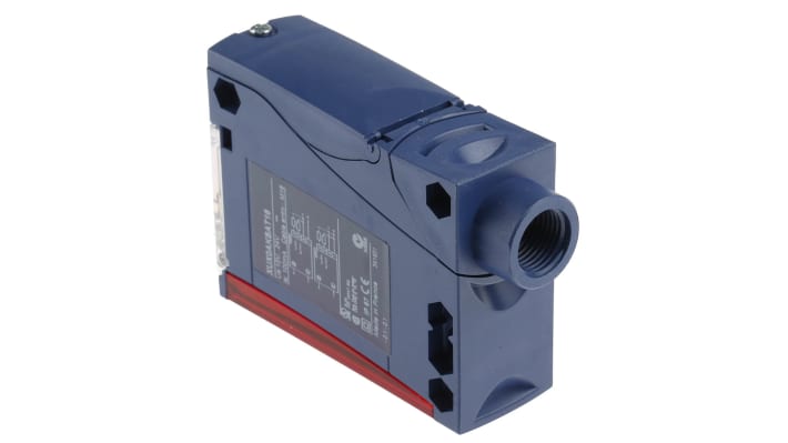Sensore fotoelettrico rettangolare Telemecanique Sensors XUX0AKSAT16, rilevamento da 1,3 m a 40 m, uscita NPN/PNP, IP65/IP67.