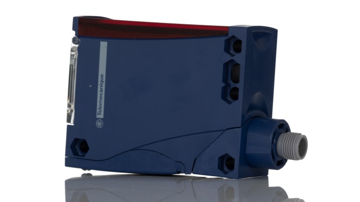 Sensore fotoelettrico rettangolare Telemecanique Sensors XUX0AKSAM12T, rilevamento fino a 40 m, programmabile, IP65/IP67.