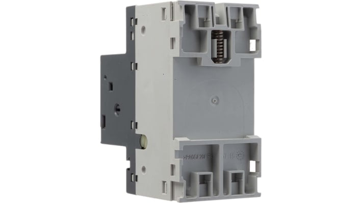 Interruttore automatico motore ABB 1SAM250000R1009 MS116-6.3, 6,3 A, 3 poli, montaggio su guida DIN, dimensioni 90 x 45 x 80,1 mm.