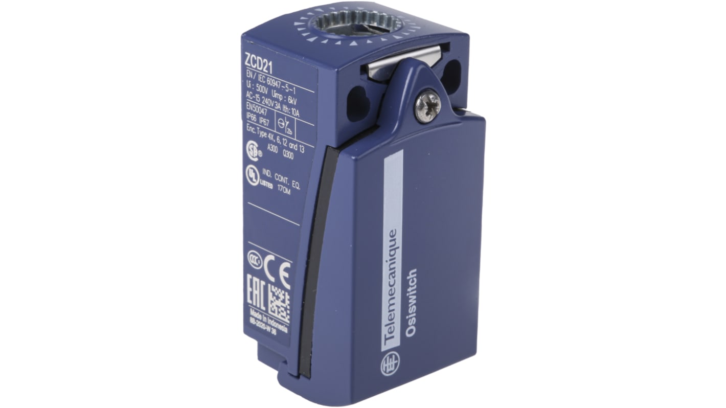 Interruttore di Fine Corsa Telemecanique Sensors ZCD21, 2 Poli, Argento, 240V, 1,5A - OsiSwitch per applicazioni industriali.