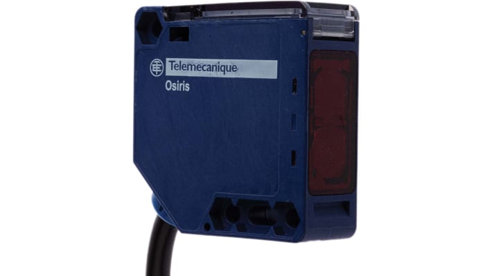 Sensore fotoelettrico Telemecanique Sensors XUK0ARCTL2, compatto 50x50 mm, rilevamento 280 mm a 30 m, uscita relè, IP65.