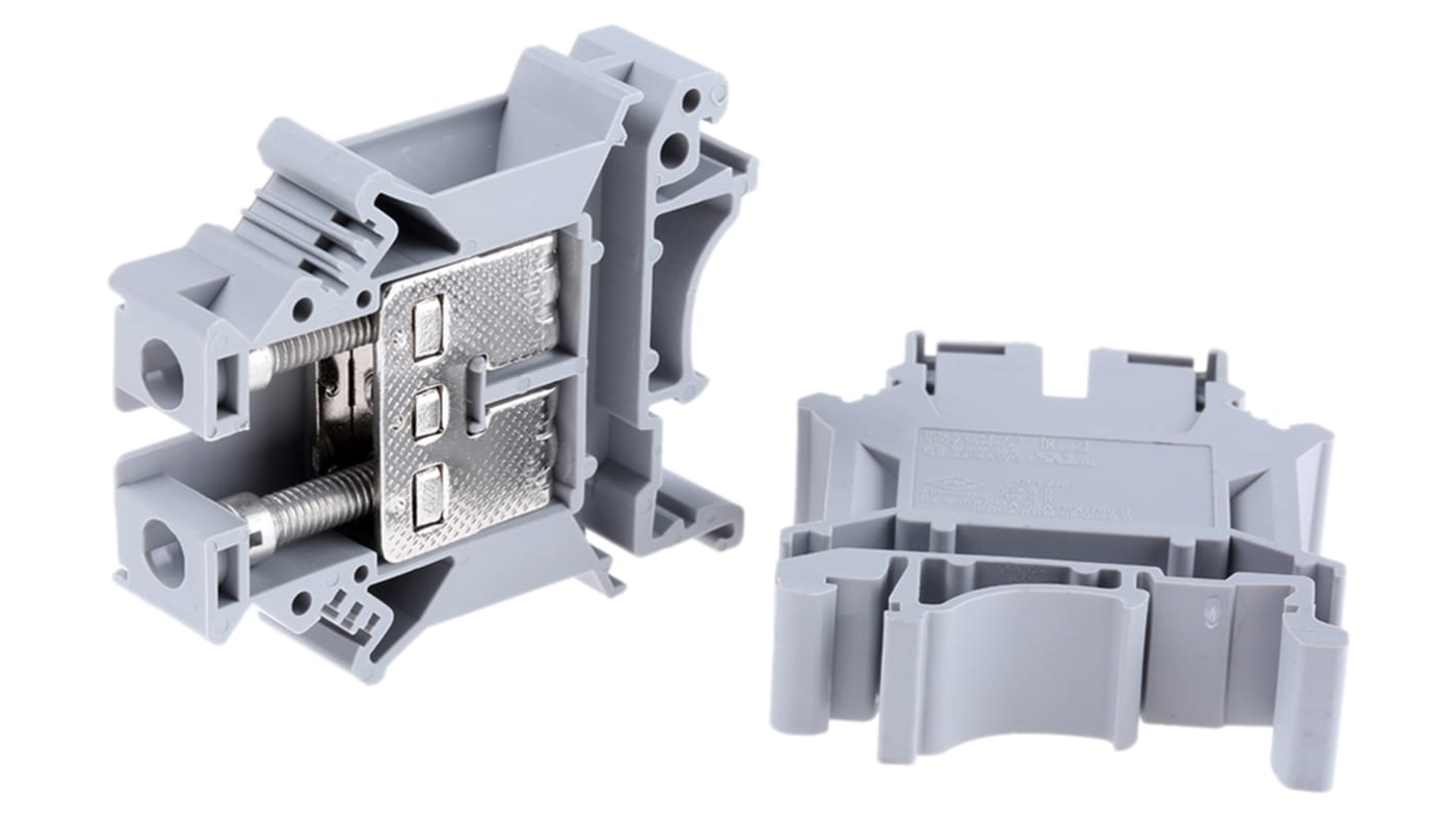 Morsettiera universale Phoenix Contact 3006043 per guida DIN, cavi da 4 a 16 mm² CSA, corrente 76A. Fissaggio a vite, certificata ATEX, ideale per carichi elevati.