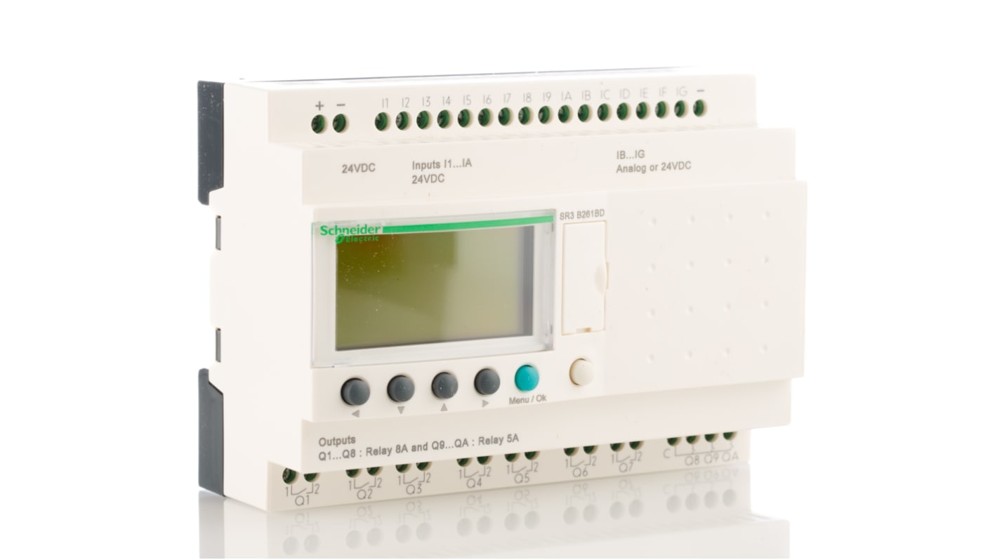 Modulo logico Schneider Electric SR3B261BD - 16 ingressi 10 uscite 24V c.c. - Automazione HVAC e illuminazione