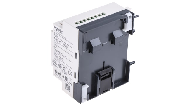 Modulo I/O Schneider Electric SR3XT141BD per monitoraggio industriale. 8 ingressi, 6 uscite, tensione di uscita 24-250 V c.a. - Guida DIN, -20°C / +55°C.